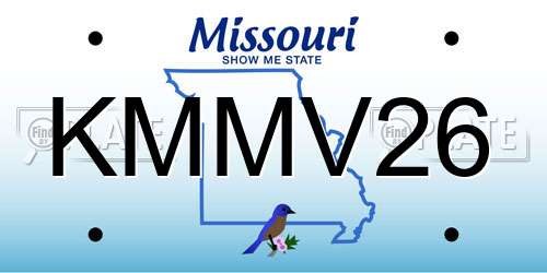 KMMV26 Missouri License Plate