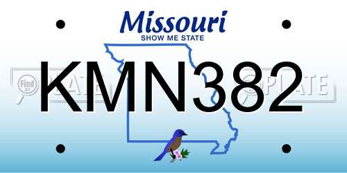 KMN382 Missouri License Plate