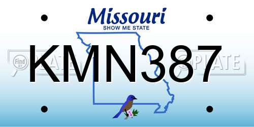 KMN387 Missouri License Plate