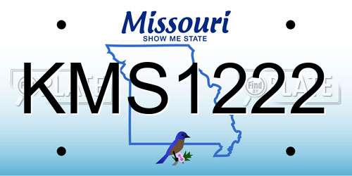 KMS1222 Missouri License Plate
