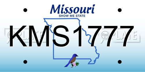 KMS1777 Missouri License Plate
