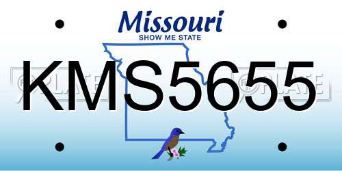 KMS5655 Missouri License Plate