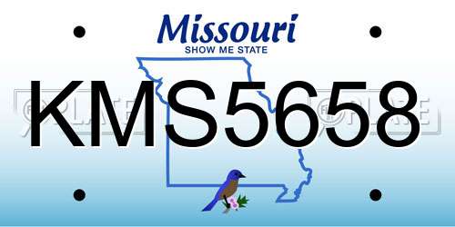 KMS5658 Missouri License Plate