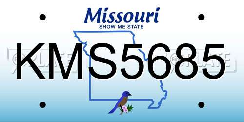 KMS5685 Missouri License Plate