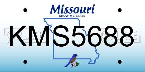 KMS5688 Missouri License Plate