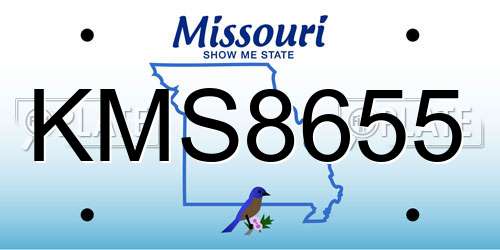 KMS8655 Missouri License Plate