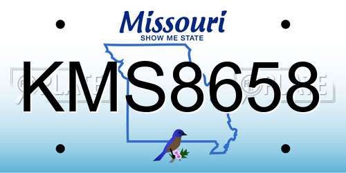 KMS8658 Missouri License Plate