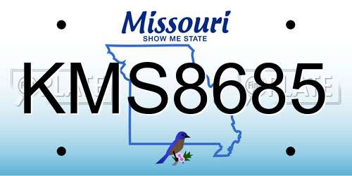 KMS8685 Missouri License Plate