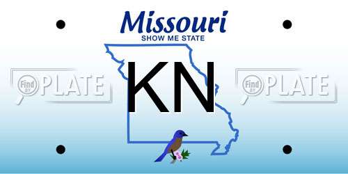 KN Missouri License Plate