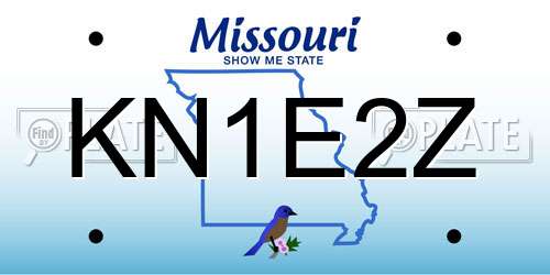 KN1E2Z Missouri License Plate