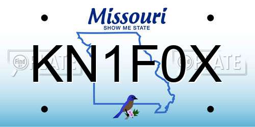 KN1F0X Missouri License Plate