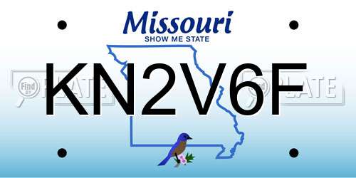 KN2V6F Missouri License Plate