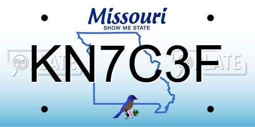 KN7C3F Missouri License Plate