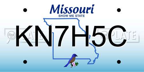 KN7H5C Missouri License Plate