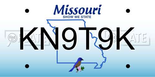 KN9T9K Missouri License Plate