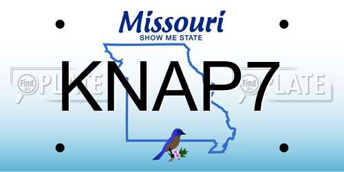 KNAP7 Missouri License Plate