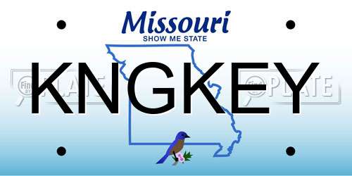 KNGKEY Missouri License Plate