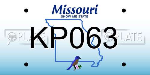 KP063 Missouri License Plate