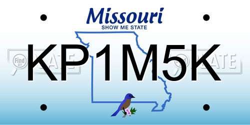 KP1M5K Missouri License Plate