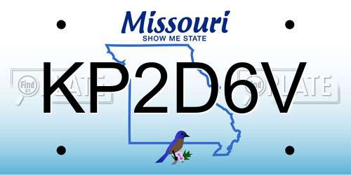 KP2D6V Missouri License Plate