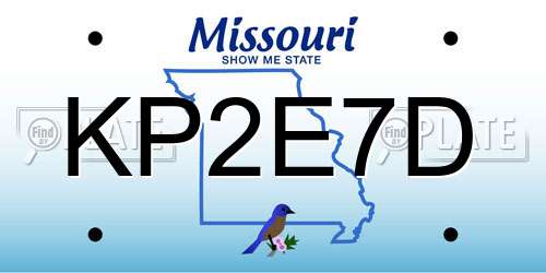KP2E7D Missouri License Plate