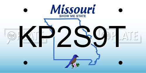 KP2S9T Missouri License Plate