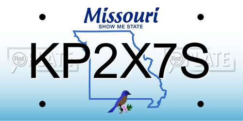 KP2X7S Missouri License Plate