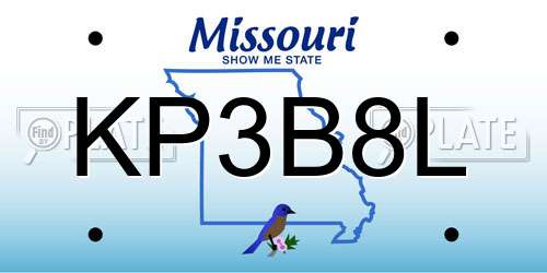 KP3B8L Missouri License Plate