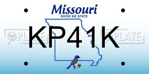 KP41K Missouri License Plate