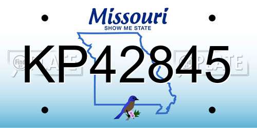 KP42845 Missouri License Plate