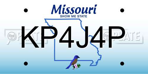 KP4J4P Missouri License Plate