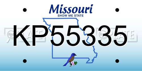 KP55335 Missouri License Plate