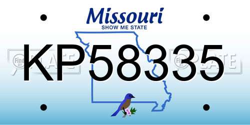 KP58335 Missouri License Plate