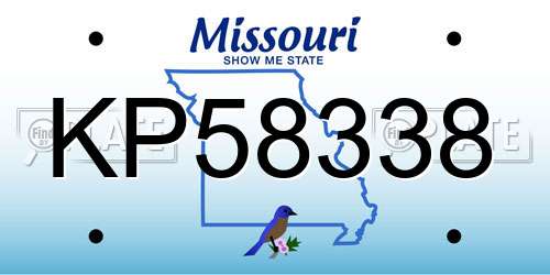 KP58338 Missouri License Plate