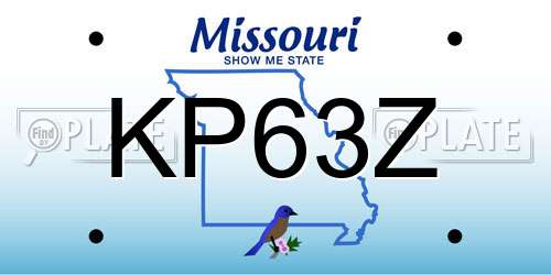 KP63Z Missouri License Plate