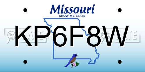 KP6F8W Missouri License Plate