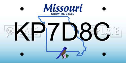 KP7D8C Missouri License Plate