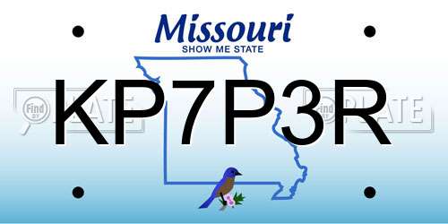 KP7P3R Missouri License Plate