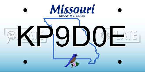KP9D0E Missouri License Plate