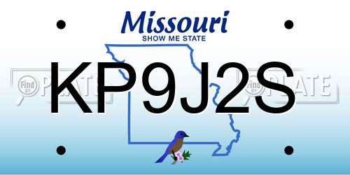 KP9J2S Missouri License Plate