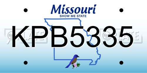 KPB5335 Missouri License Plate