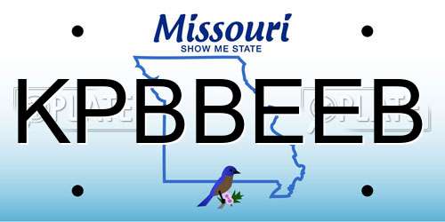 KPBBEEB Missouri License Plate