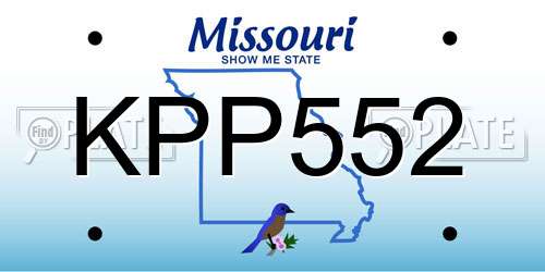 KPP552 Missouri License Plate