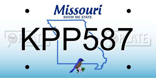 KPP587 Missouri License Plate