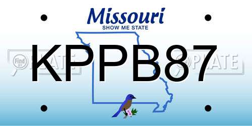 KPPB87 Missouri License Plate