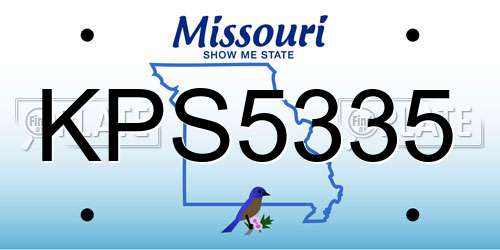 KPS5335 Missouri License Plate