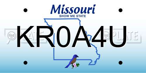 KR0A4U Missouri License Plate