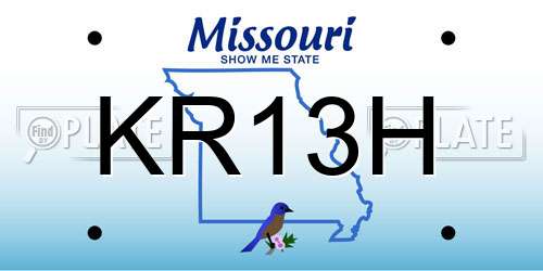 KR13H Missouri License Plate