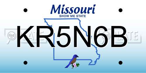 KR5N6B Missouri License Plate