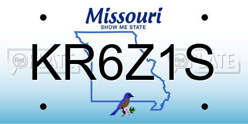 KR6Z1S Missouri License Plate